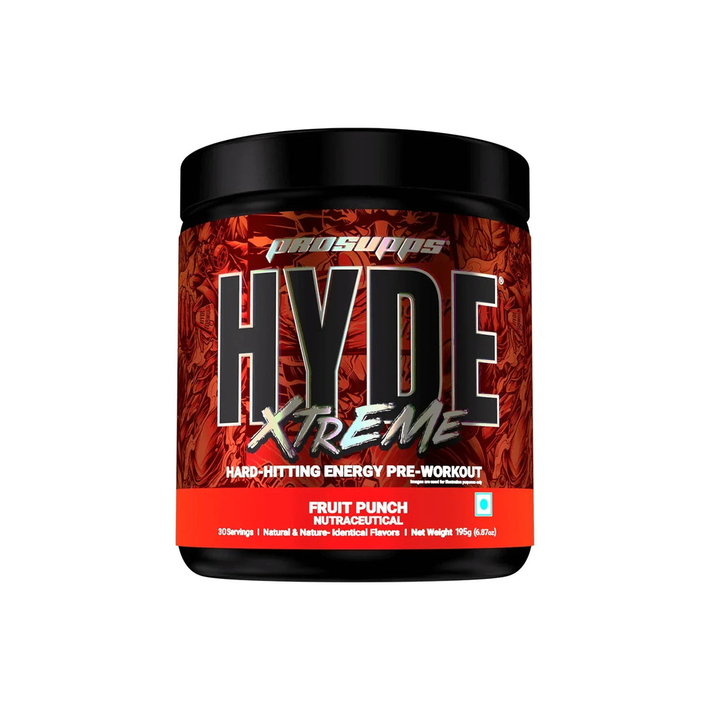 PS PROSUPPS Hyde Xtreme- Hard Hitting Energy Pre Workout  | Caffeine, Beta-Alanine, Creatine Hcl, L-Arginine | For Muscle Pump, Vascularity|30 Servings, Powder, 195 grams