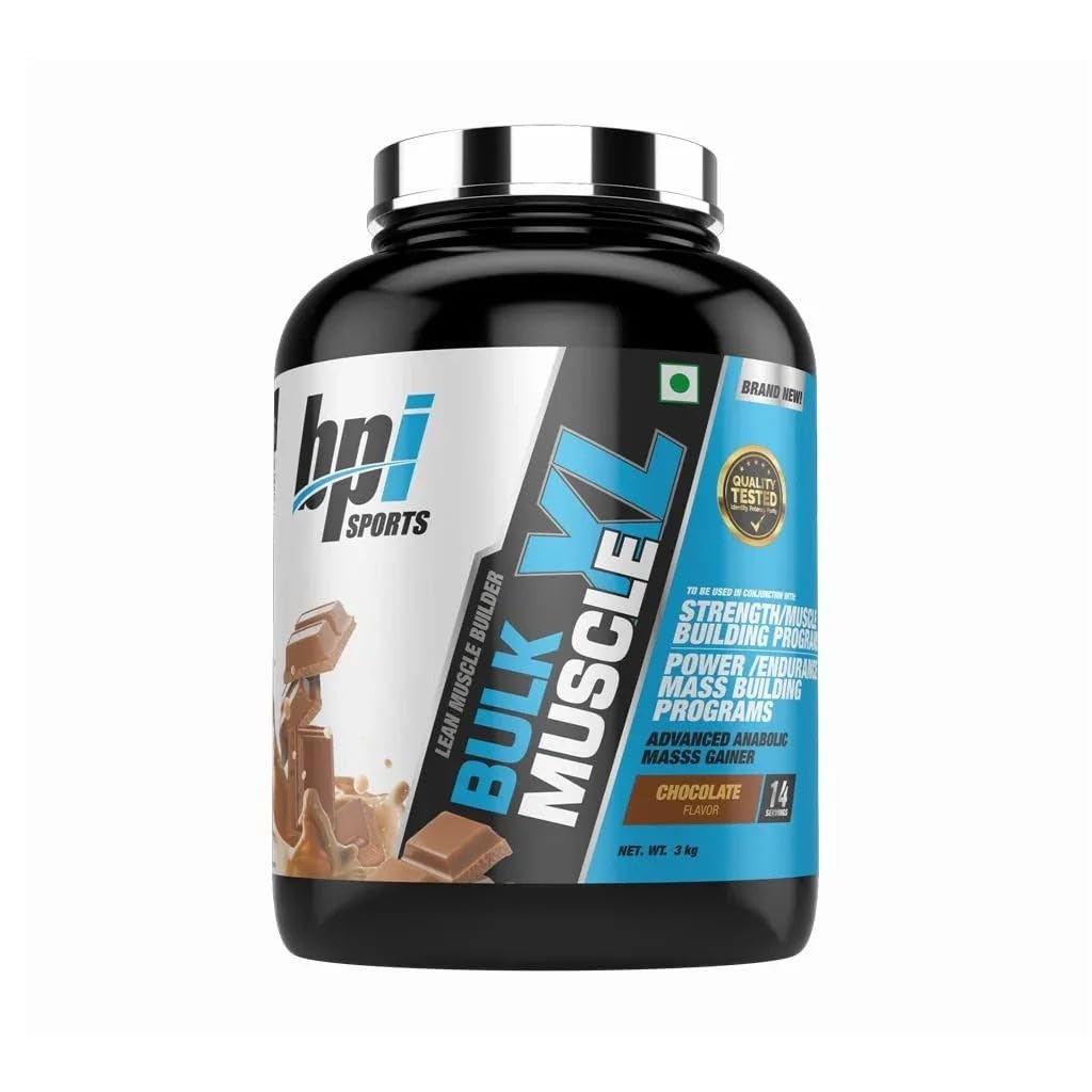BPI Sports Bulk Muscle XL - 3kg- Vanilla- Advanced Anabolic Mass Gainer- 50 gm Protein- 144 gm- Carbs- 842 Kcal