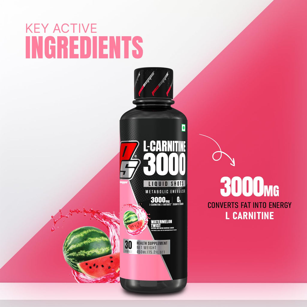 L Carnitine 3000 Liquid Shots | L Carnitine Pre Workout for Energy Boost | Energy Pre workout Supplement for Men and Women | Fat Burner and Weight Loss Drink | 450ml