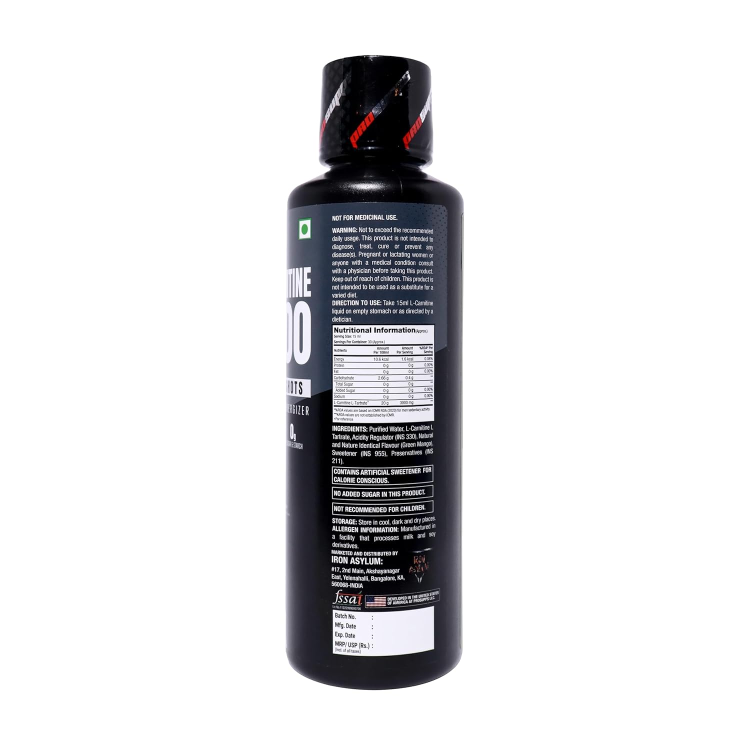 L Carnitine 3000 Liquid Shots | L Carnitine Pre Workout for Energy Boost | Energy Pre workout Supplement for Men and Women | Fat Burner and Weight Loss Drink | 450ml