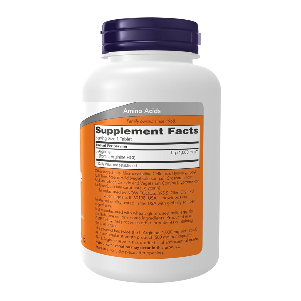 Now Foods Double Strength L Arginine 1000 Mg Tablets - 120 Count