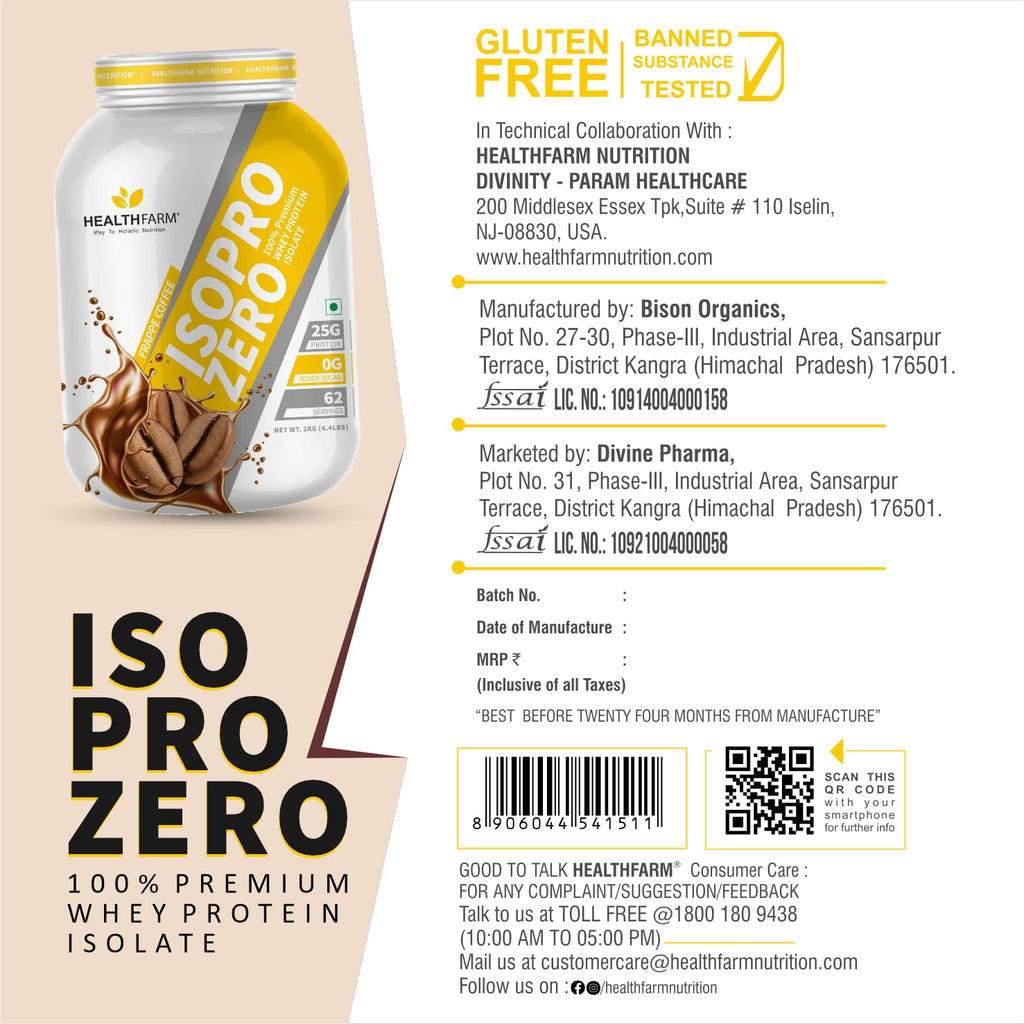 HEALTHFARM Isopro Zero Whey Isolate Protein Powder