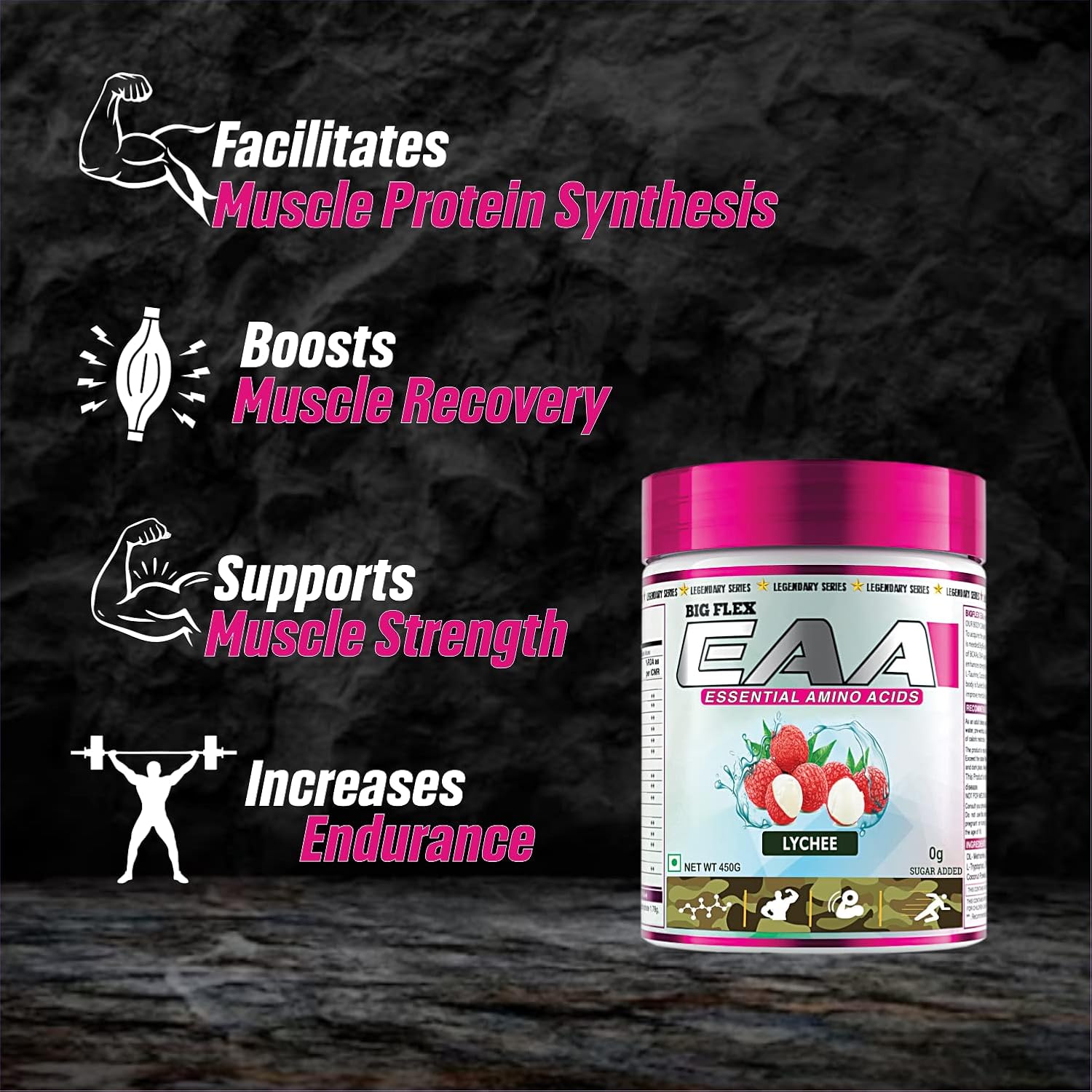 BigFlex EAA Essential Amino Acid [30 Servings], Full Spectrum EAAs-BCAA, Hydration Blend, Energy Matrix, Keto Friendly, All 9 Essential Amino Acids,Pack of 450 gm Powder
