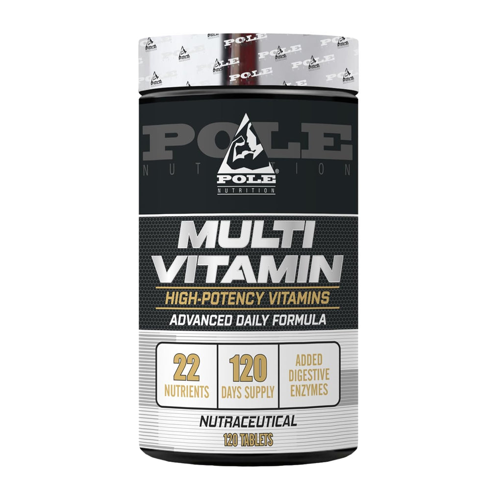 Pole Nutrition Multi Vitamin - High Potency Vitamins with Added Digestive Enzyme, 120 Tabs