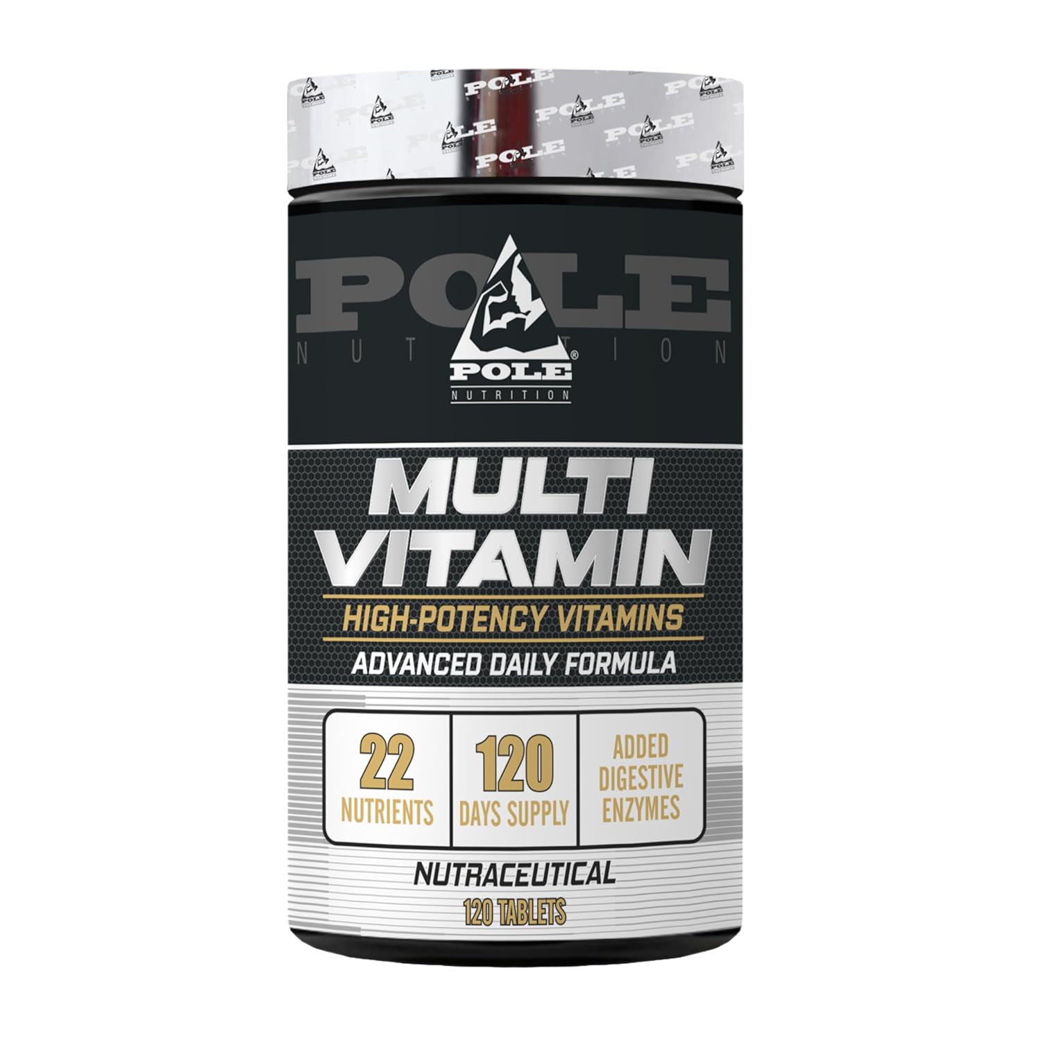 Pole Nutrition Multi Vitamin - High Potency Vitamins with Added Digestive Enzyme, 120 Tabs