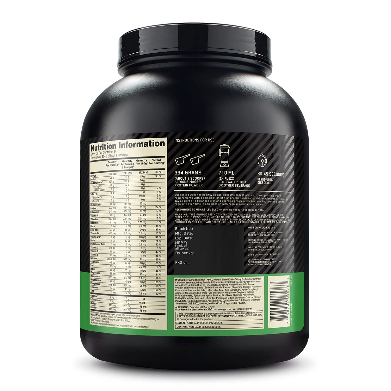 OPTIMUM NUTRITION (ON) Serious Mass 3Kg