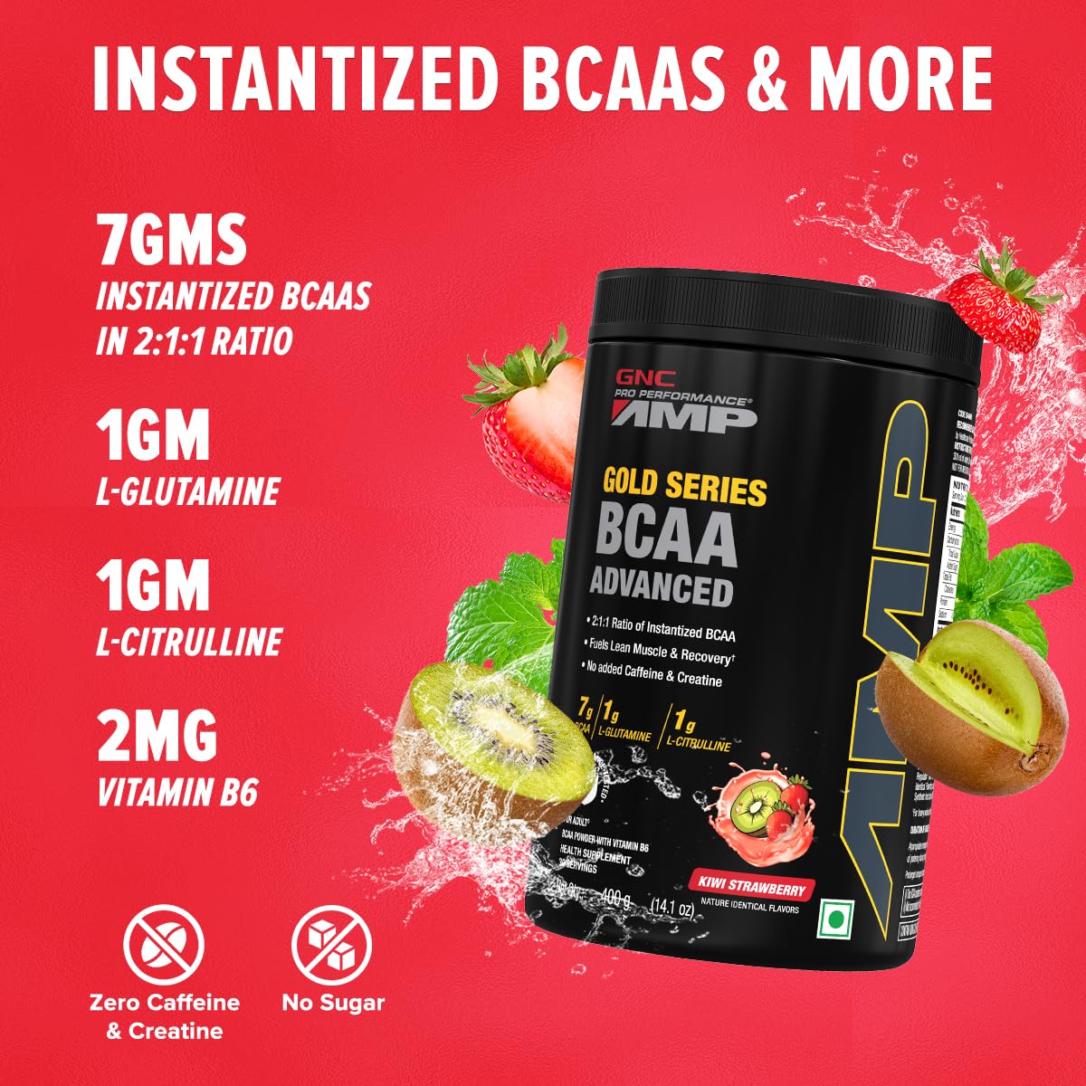 GNC AMP Gold Series BCAA Advanced | 400 gm | 30 Servings