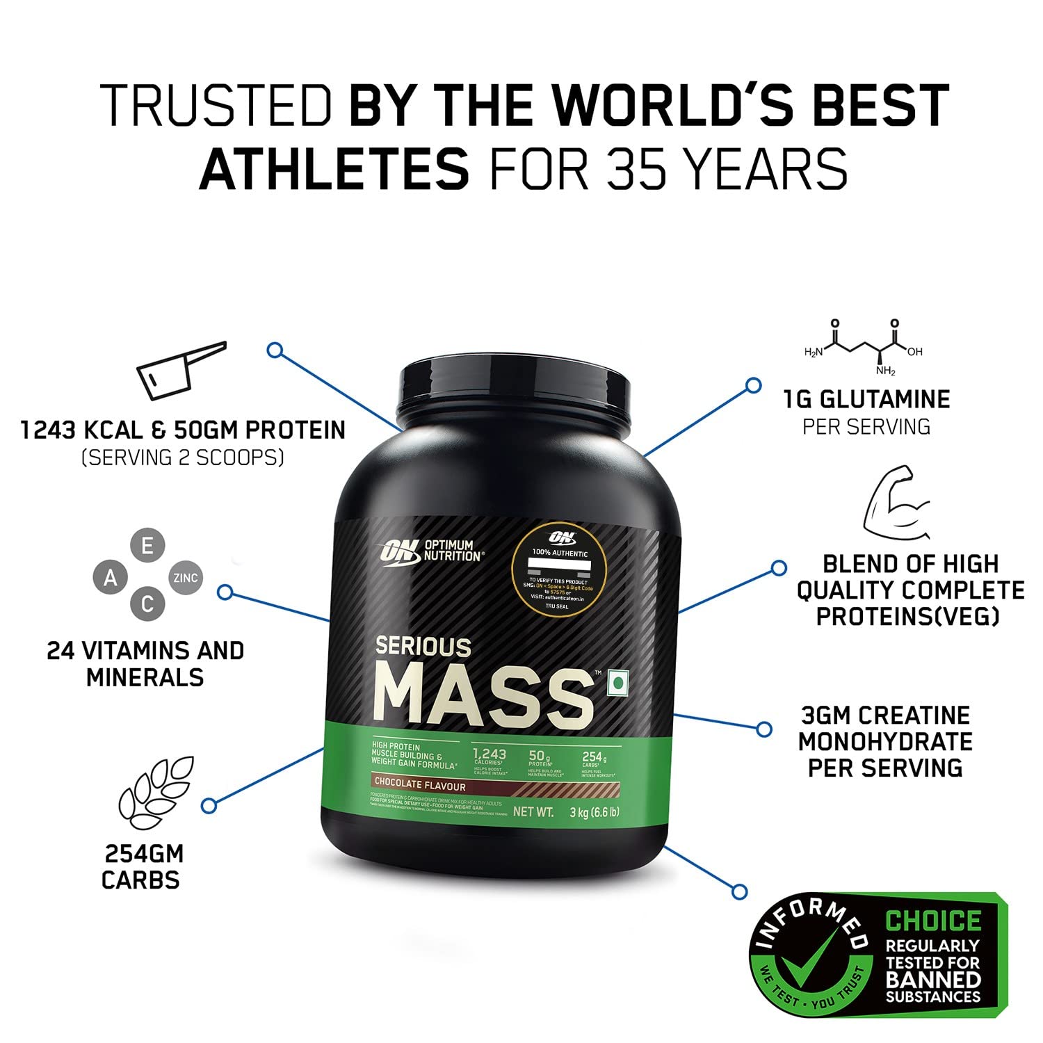 OPTIMUM NUTRITION (ON) Serious Mass 3Kg
