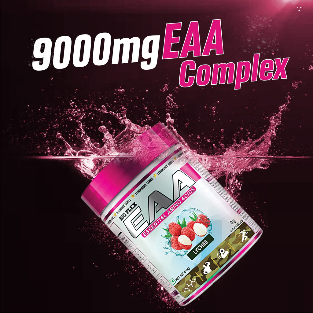 BigFlex EAA Essential Amino Acid [30 Servings], Full Spectrum EAAs-BCAA, Hydration Blend, Energy Matrix, Keto Friendly, All 9 Essential Amino Acids,Pack of 450 gm Powder