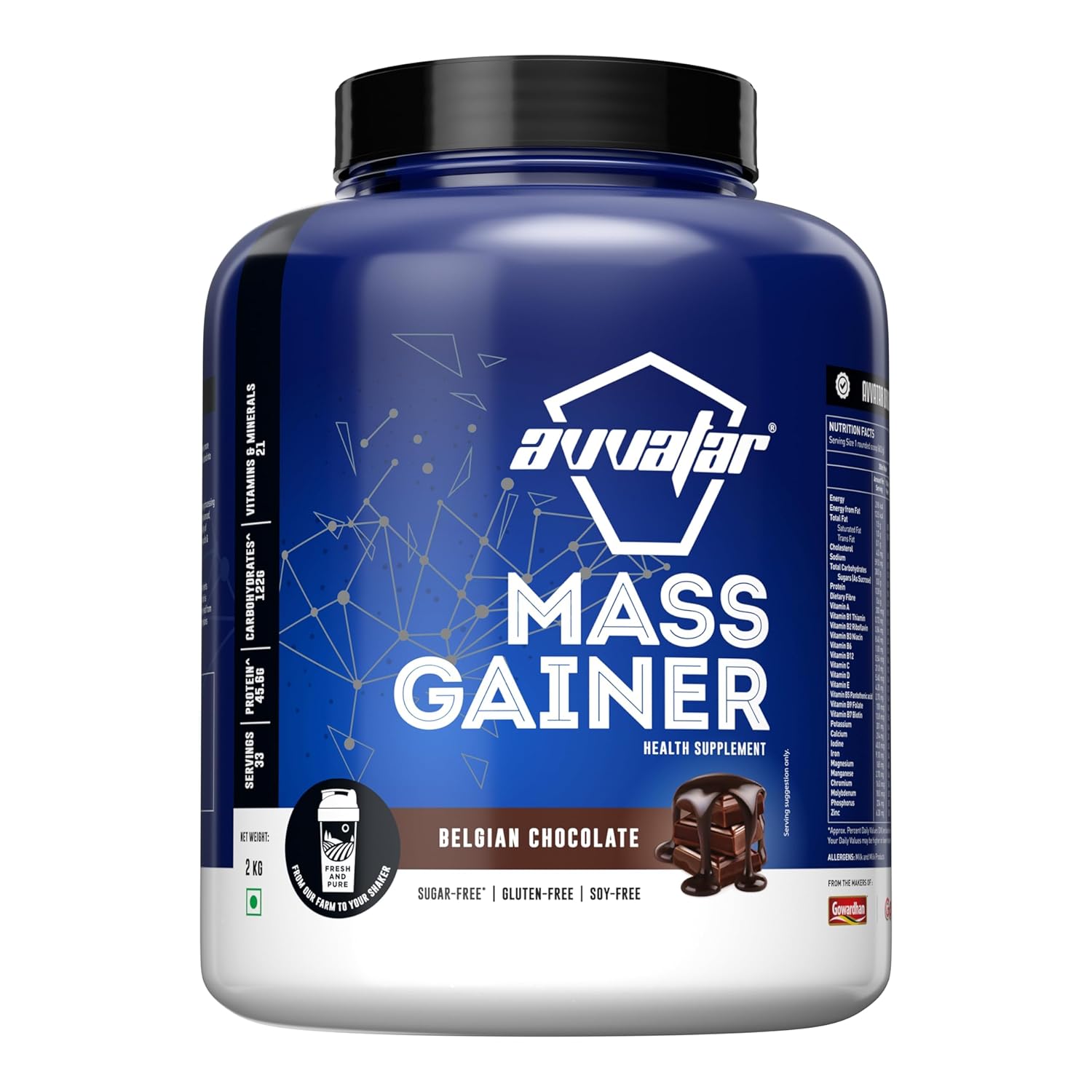 Avvatar MASS GAINER WHEY PROTEIN |  Belgian Chocolate Flavour