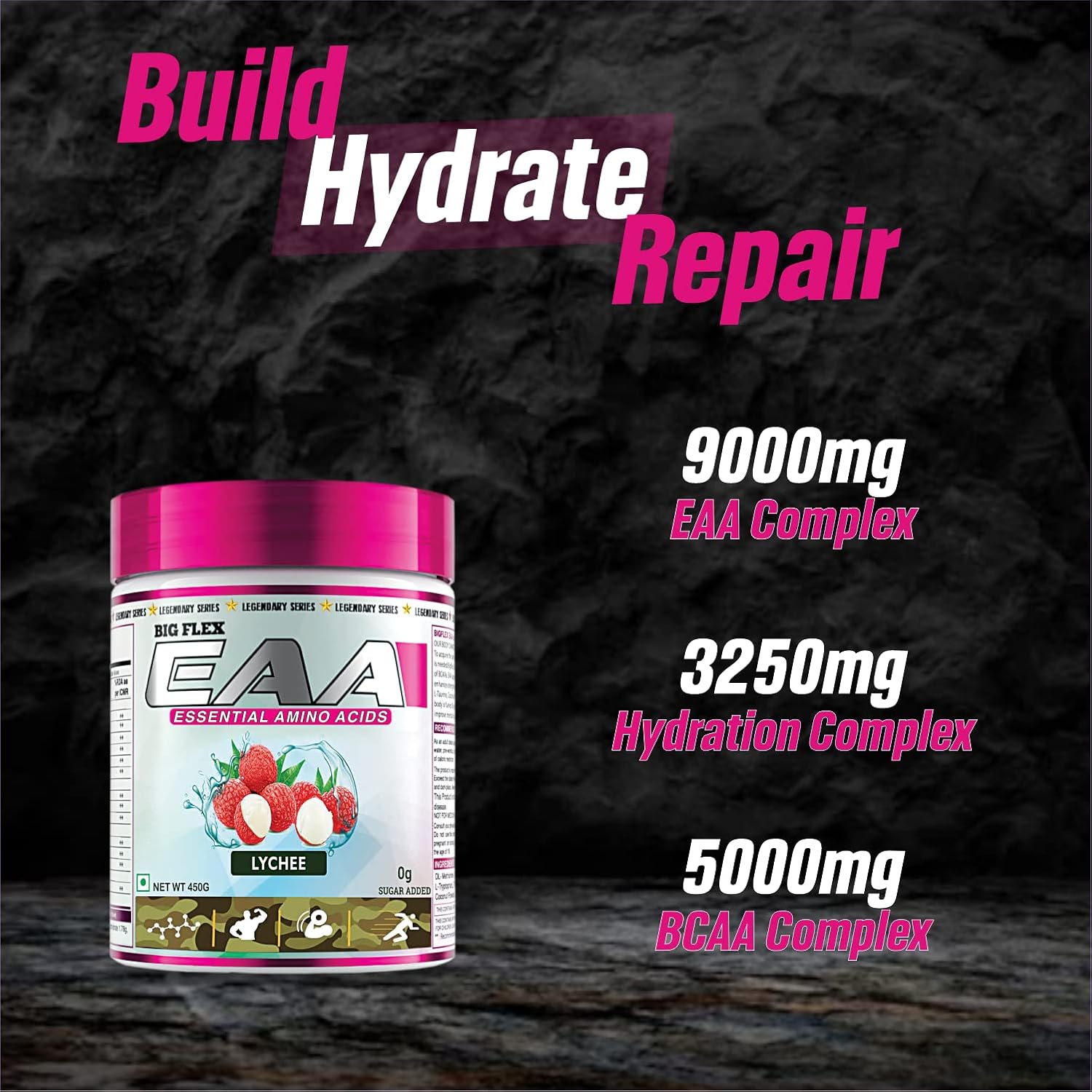 BigFlex EAA Essential Amino Acid [30 Servings], Full Spectrum EAAs-BCAA, Hydration Blend, Energy Matrix, Keto Friendly, All 9 Essential Amino Acids,Pack of 450 gm Powder