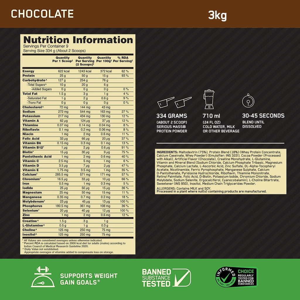 OPTIMUM NUTRITION (ON) Serious Mass 3Kg