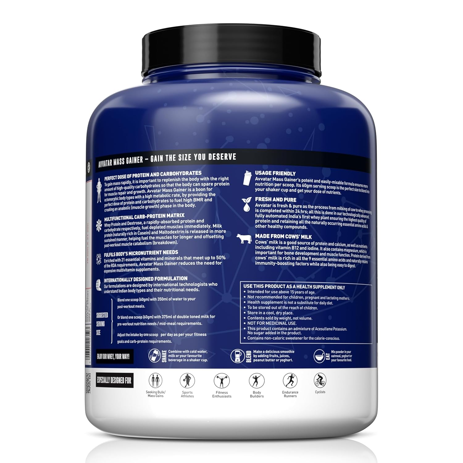 Avvatar MASS GAINER WHEY PROTEIN |  Belgian Chocolate Flavour