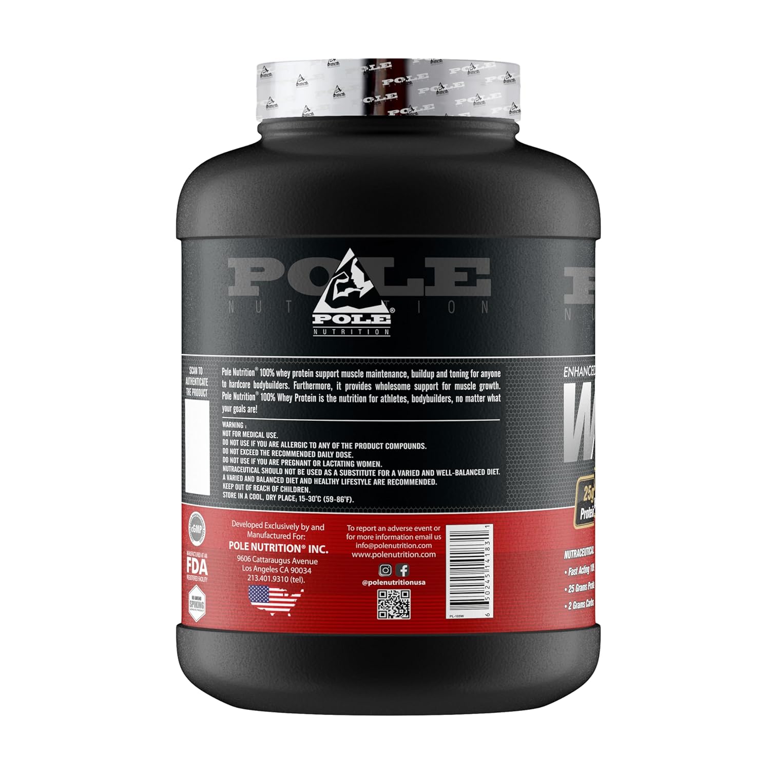 Pole 100% Whey Protein - Rich Chocolate Flavour, 5 Lbs
