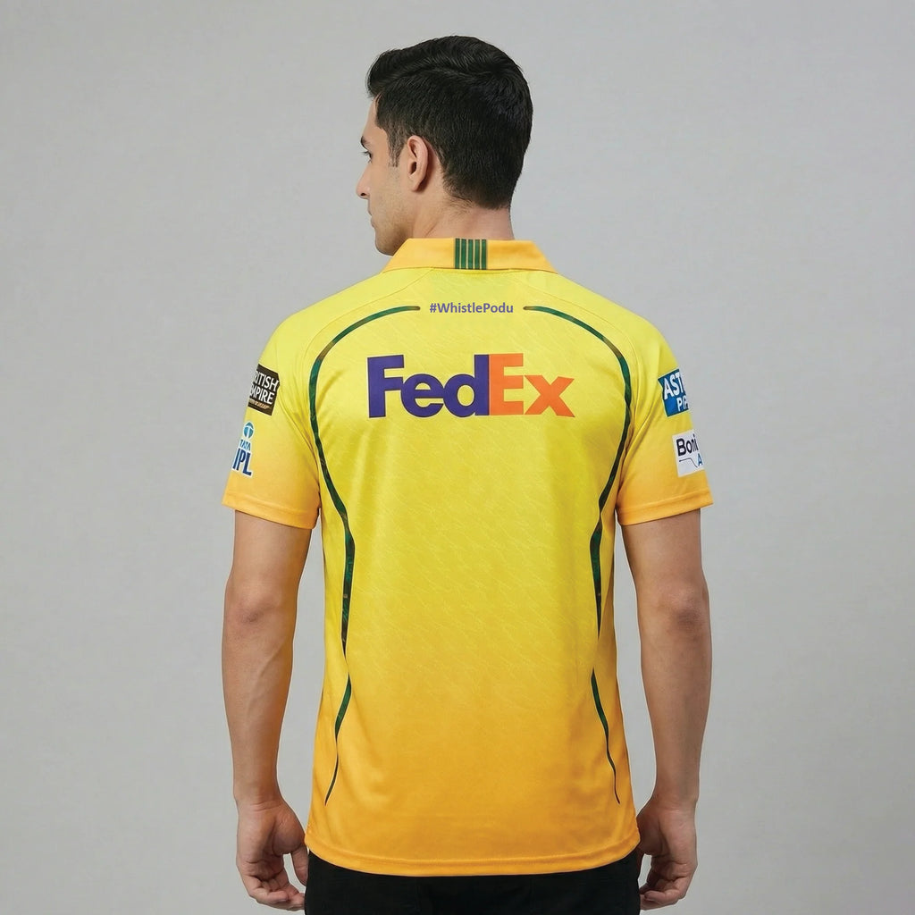 Chennai Super Kings Authentic Match Jersey – IPL 2026 | Adult-Unisex | Plain | Half Sleeve