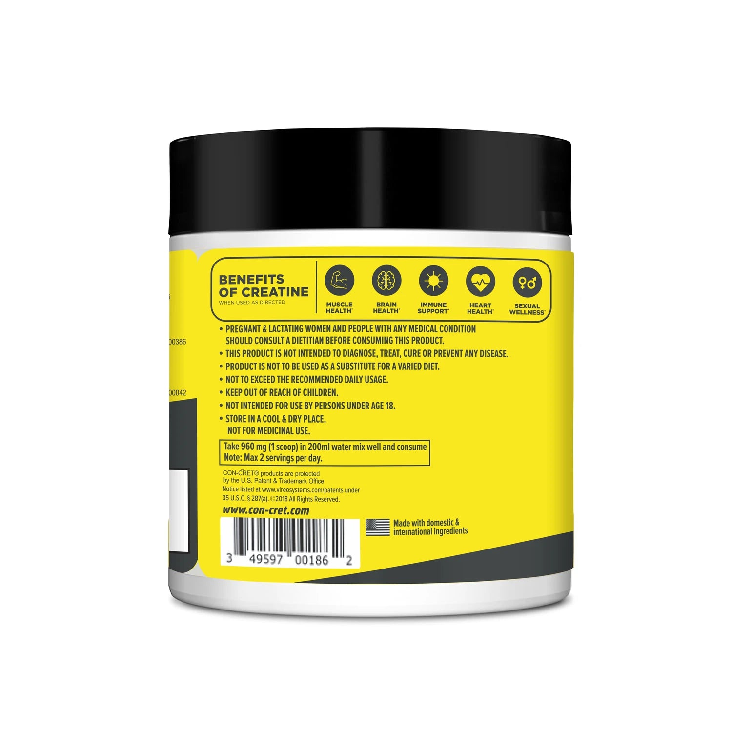 Con-cret Creatine HCL, 60 Servings
